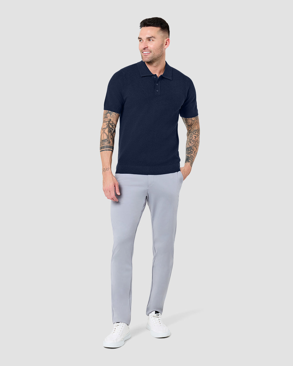 Vista Sweater Polo-Navy-Regular-Front