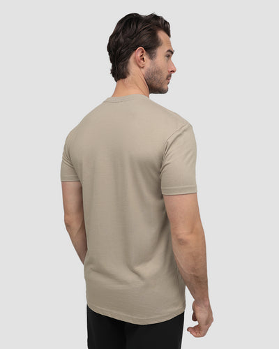 Warm Tides Tee-Heather Tan-Regular-Back--Model---L