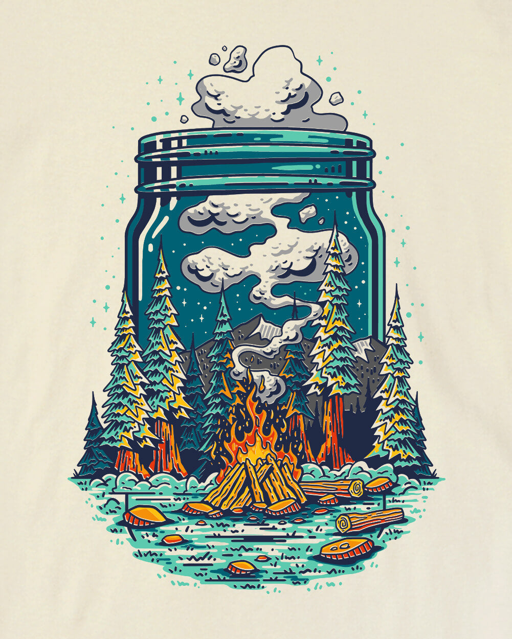 Wild Retreat Tee-Natural-Regular-Swatch--Model---L