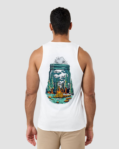Wild Retreat Tank-White-Regular-Back--Model---L