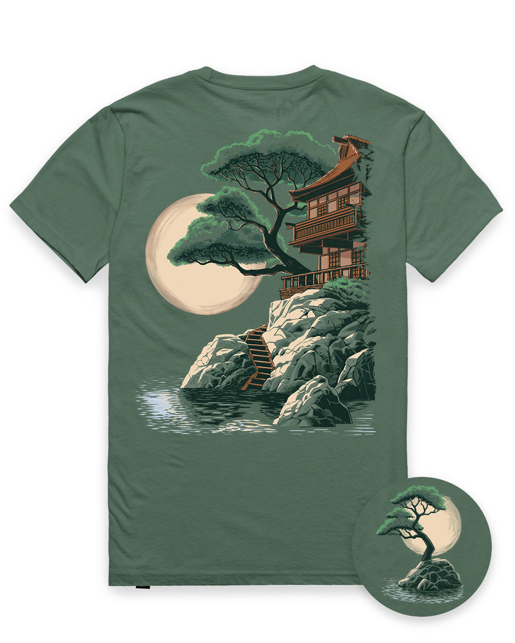Zen Overlook Tee-Royal Pine-Regular-Mock--Model---L