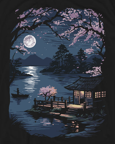 Zen Reflections Tee-Black-Regular-Swatch--Model---L