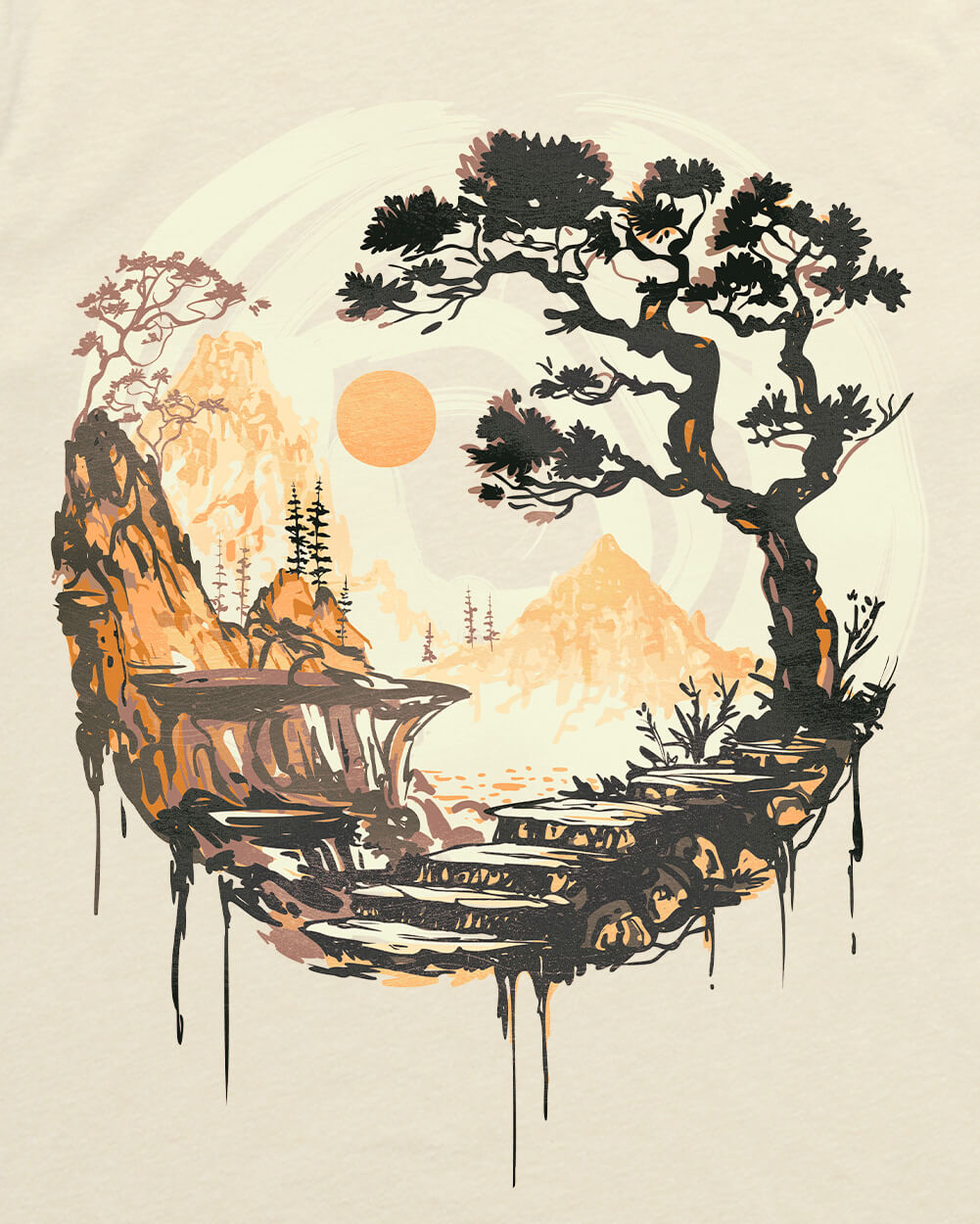 Zen Ridge Tee-Natural-Regular-Swatch--Model---L