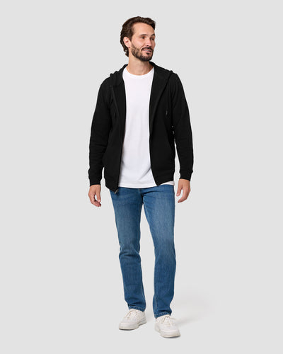 Zip-Up Hoodie - Non-Branded-Black-Regular-Full--Model---L