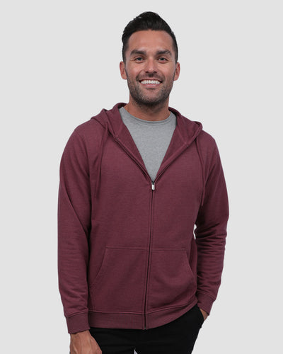 Zip-Up Hoodie - Non-Branded-Maroon-Regular-Front--Zach---L