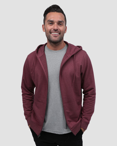Zip-Up Hoodie - Non-Branded-Maroon-Regular-Front2--Zach---L