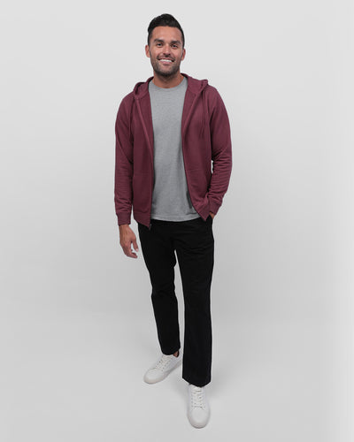 Zip-Up Hoodie - Non-Branded-Maroon-Regular-Full--Zach---L