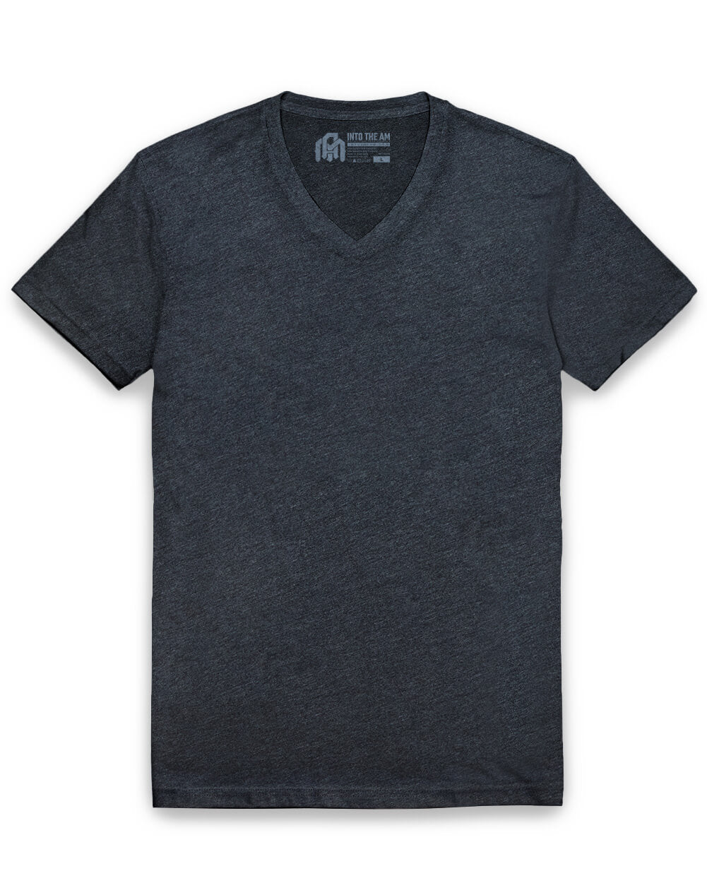 V-Neck Tee - Non-Branded-Charcoal-Reg-Regular-Mock--Model---L