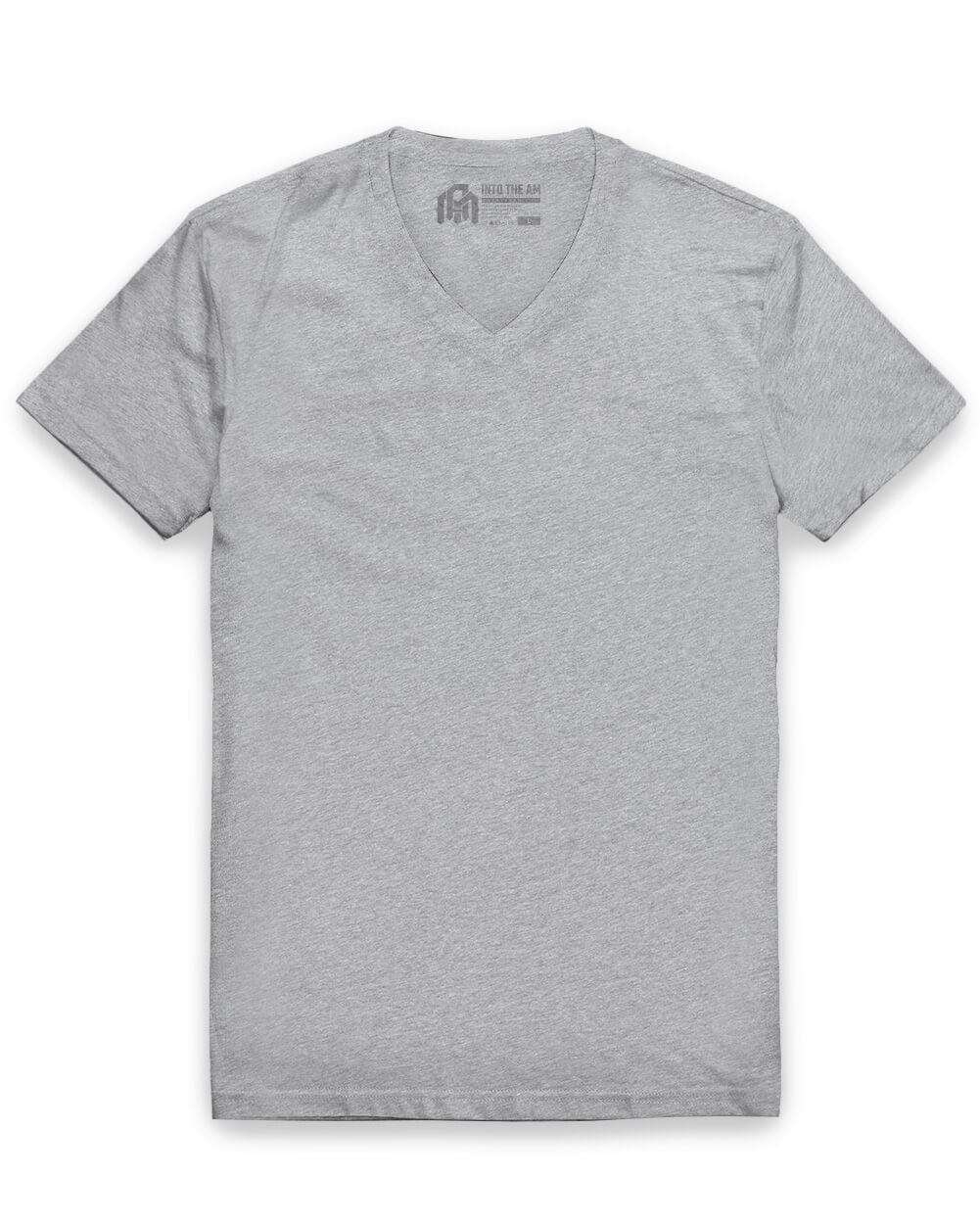 V-Neck Tee - Non-Branded-Grey-Reg-Regular-Mock--Model---L