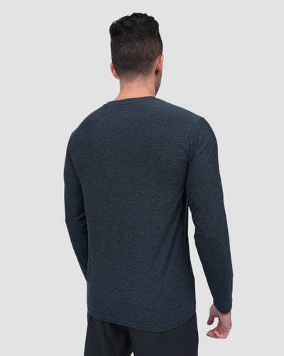 Long Sleeve Active Tee - Branded-Navy-Regular-Back--Model---L