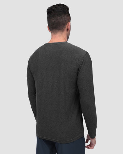 Long Sleeve Active Tee - Branded-Charcoal-Regular-Back--Model---L