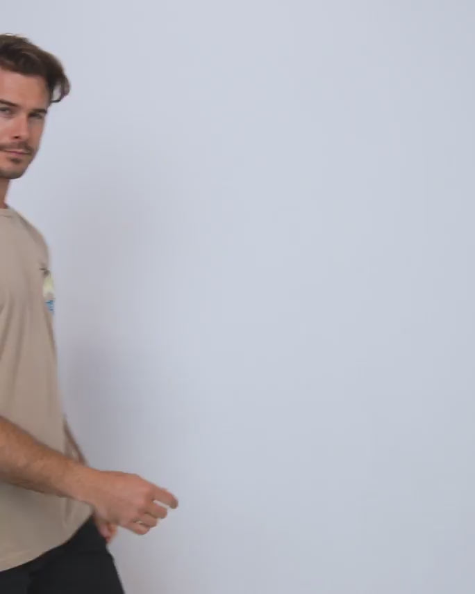 Palm Peak Tee-Heather Tan-Regular-Video--Model---L