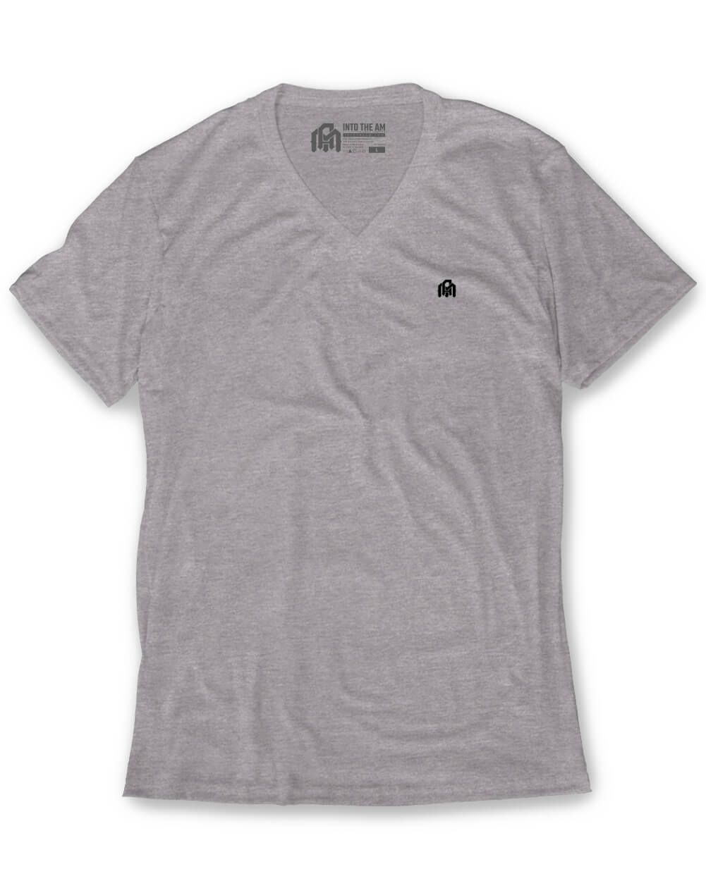 Basic V-Neck Tee-Grey-Front--Zack---L-Regular