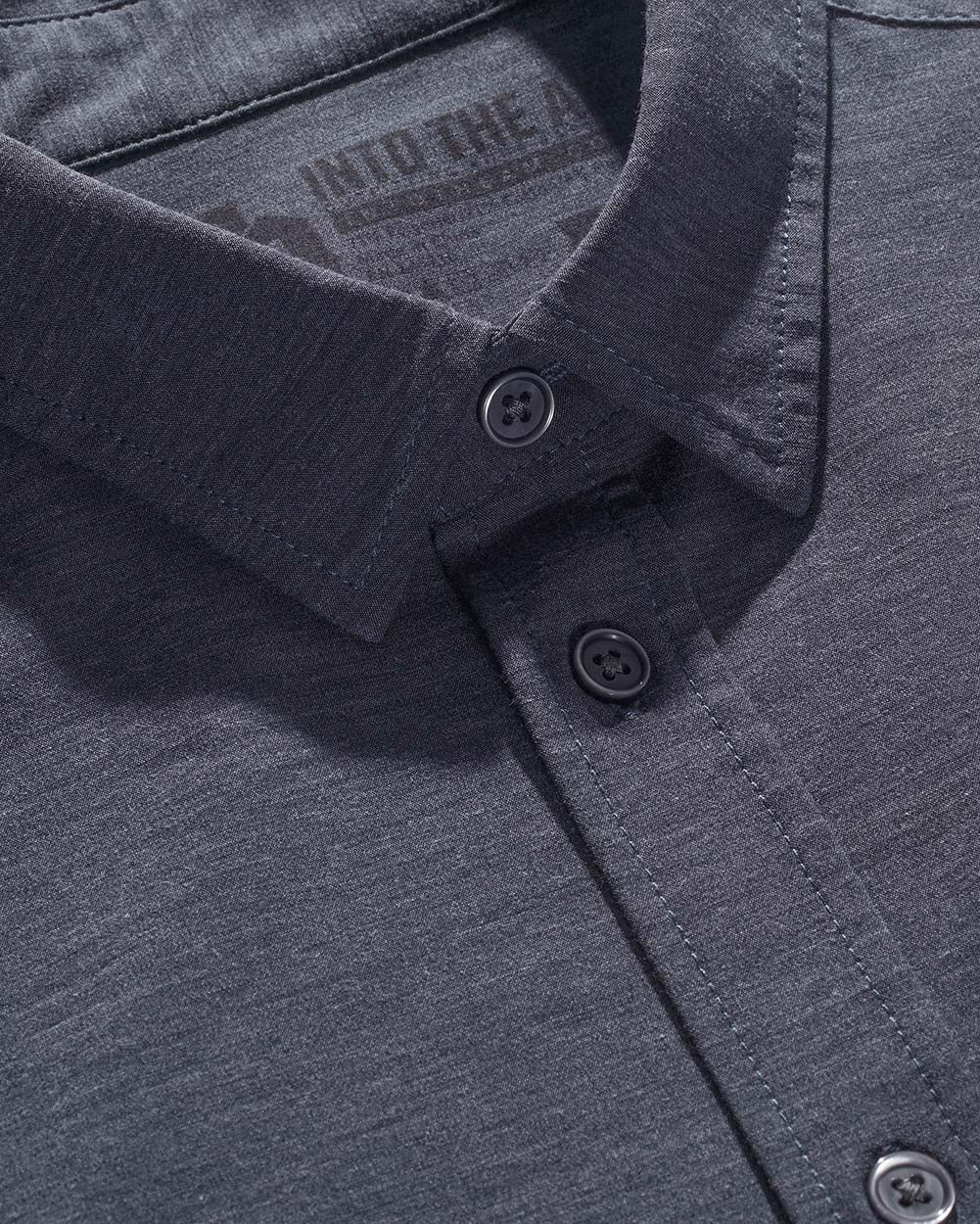 Button Up - Non-Branded-Navy-Regular-Detail--Model---L