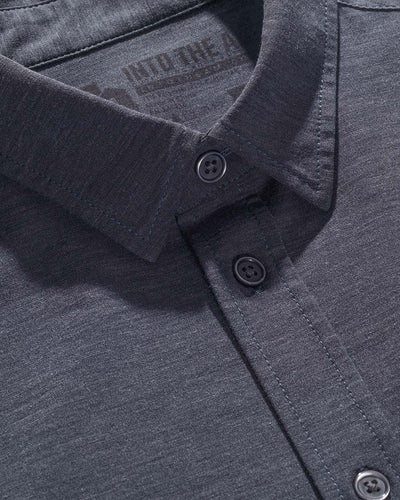 Button Up - Non-Branded-Navy-Regular-Detail--Model---L