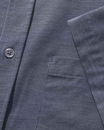 Button Up - Non-Branded-Navy-Regular-Detail--Model---L