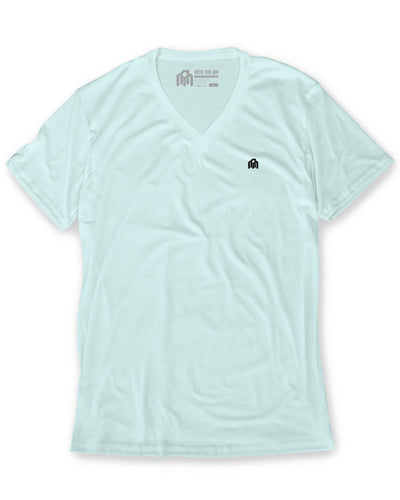 Basic V-Neck Tee-Light Blue-Front-Regular