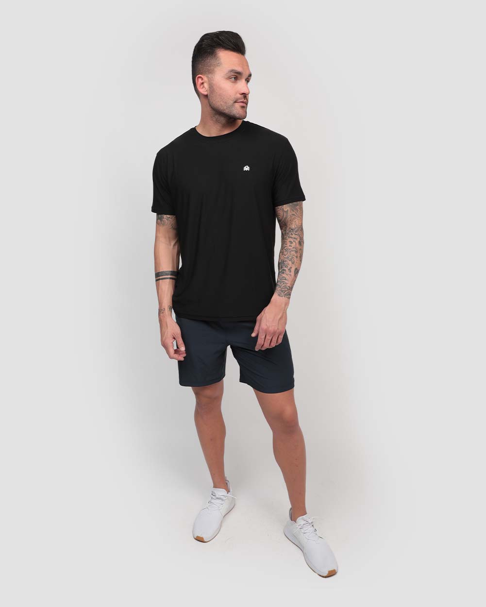 Basic Athletic Shorts-Navy-Full--Zach---L