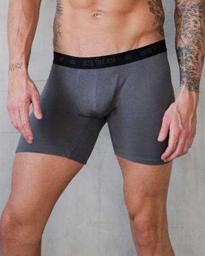 Everyday Boxer Briefs - 5"-Charcoal-Side--Model---L