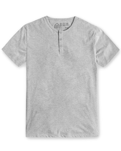 Essential Henley Tee-Grey-Front