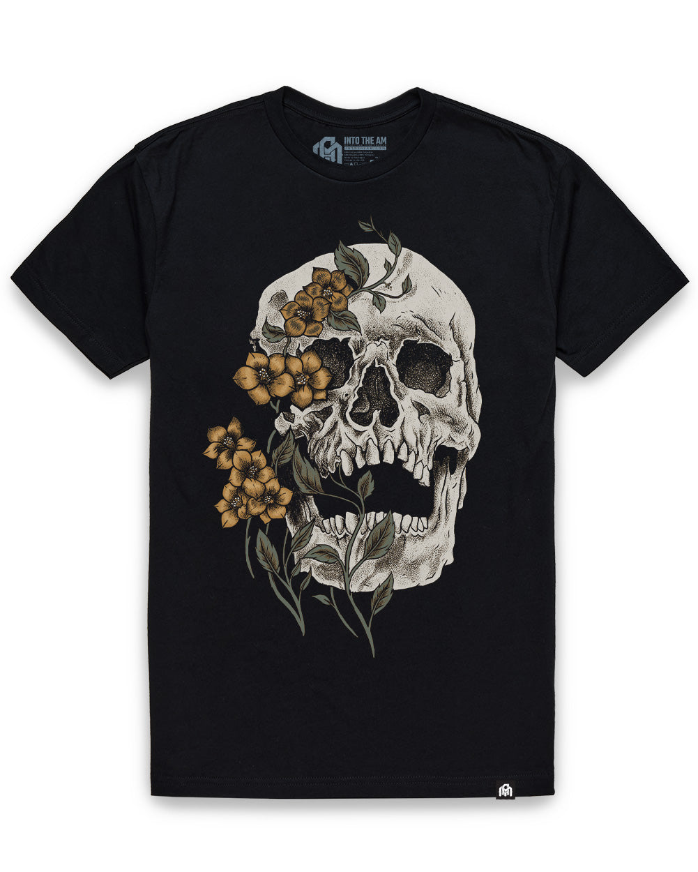 INTO THE AM Bone Blossom graphic tee in black
