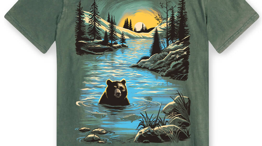 INTO THE AM Wild Current vintage graphic tee for men in Vintage Royal Pine