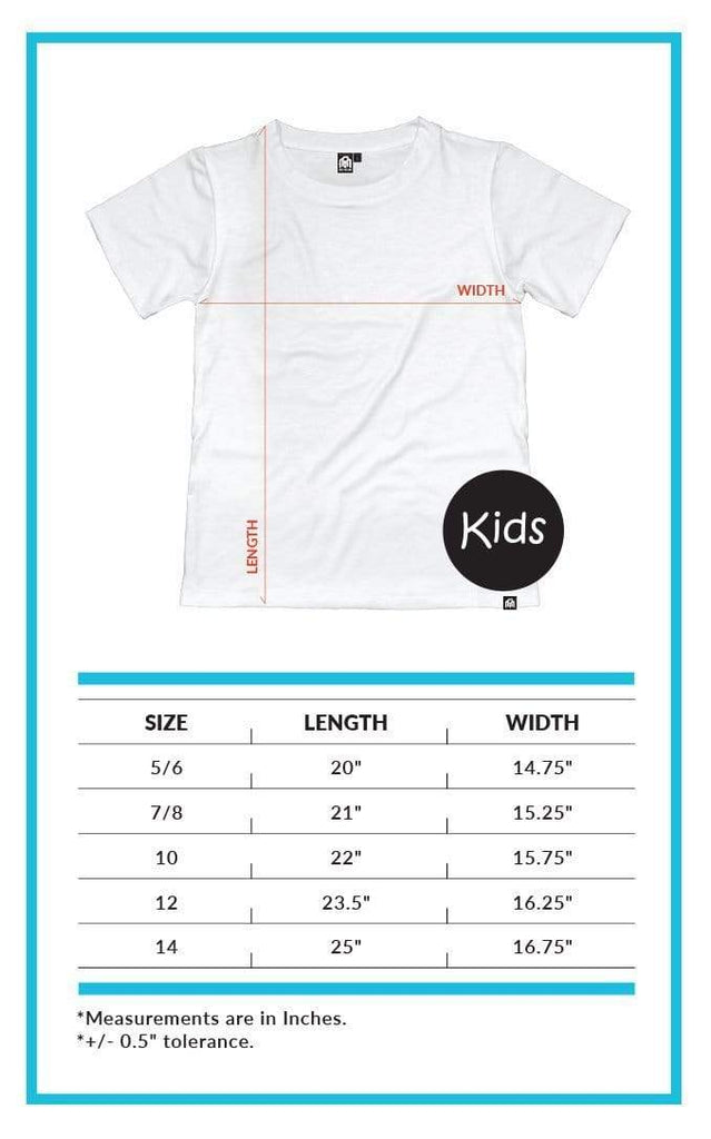 Kids Tee Size Chart