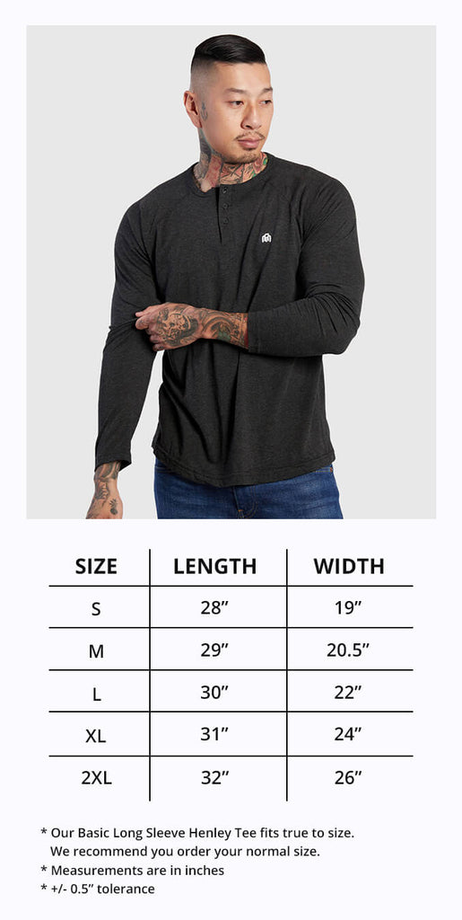 Fit + Care: Basic Long Sleeve Henley (Fit-66)