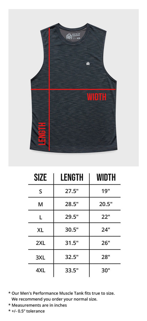 Performance Muscle Tank Size Chart