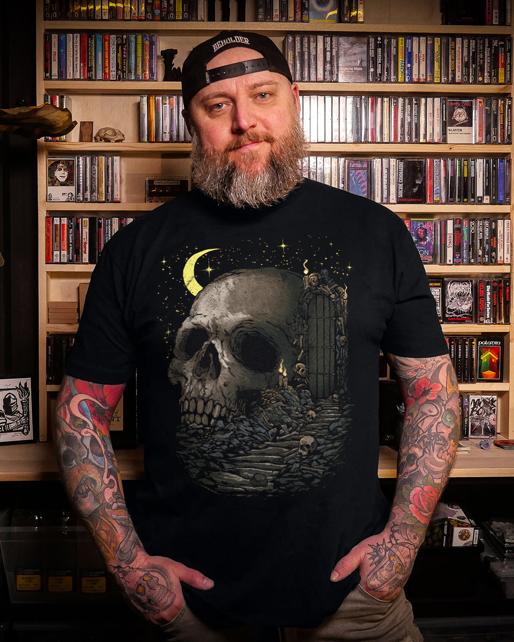 Death's Door Tee-Black-Regular-Lifestyle--Model---L