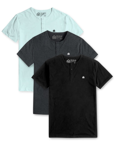 Custom 3 Pack Henley Tee - Branded-Front