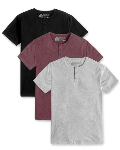 Custom 3 Pack Henley Tee - Non-Branded-Front