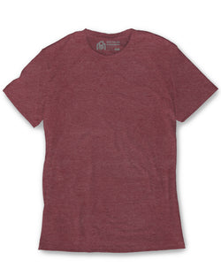 Basic Tee - Non-Branded-Heather Maroon-Regular-Mock--Model---M