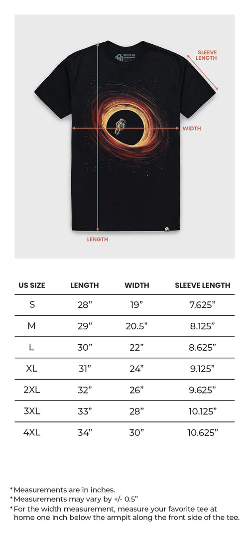Men's Tee Size Chart (Graphic Tees)