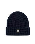 Waffle Knit Beanie-Navy-Regular-Mock