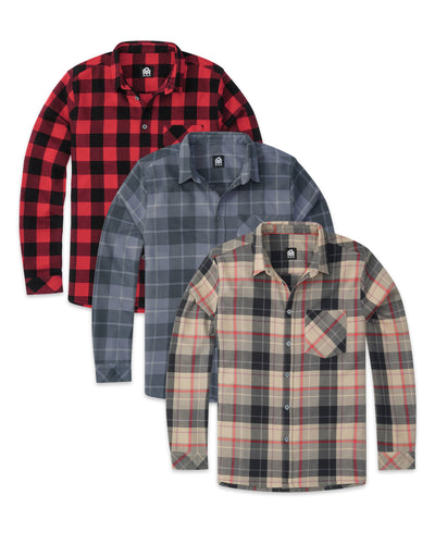 Custom 3 Pack Long Sleeve Flannel - Non-Branded-Front