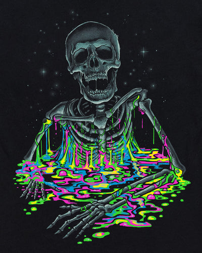 Acid Bones Glow-in-the-Dark Tee-Black-Regular-Swatch--Model---L