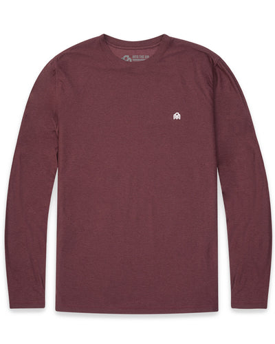 Long Sleeve Active Tee - Branded-Maroon-Regular--Mock--Model---L