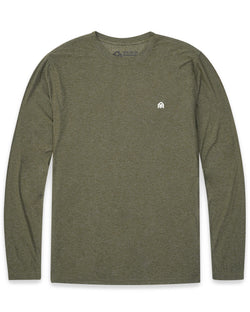 Long Sleeve Active Tee - Branded-Olive Green-Front