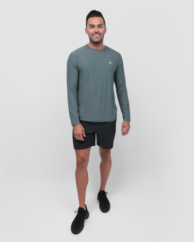 Long Sleeve Active Tee - Branded-Indigo-Full--Zach---L