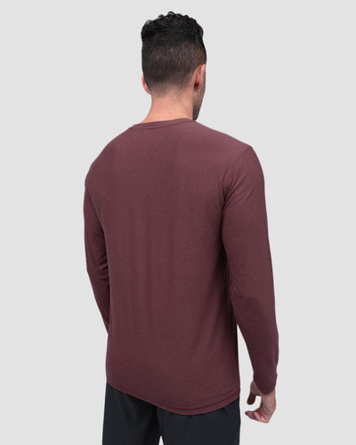 Long Sleeve Active Tee - Branded-Maroon-Regular--Back--Model---L