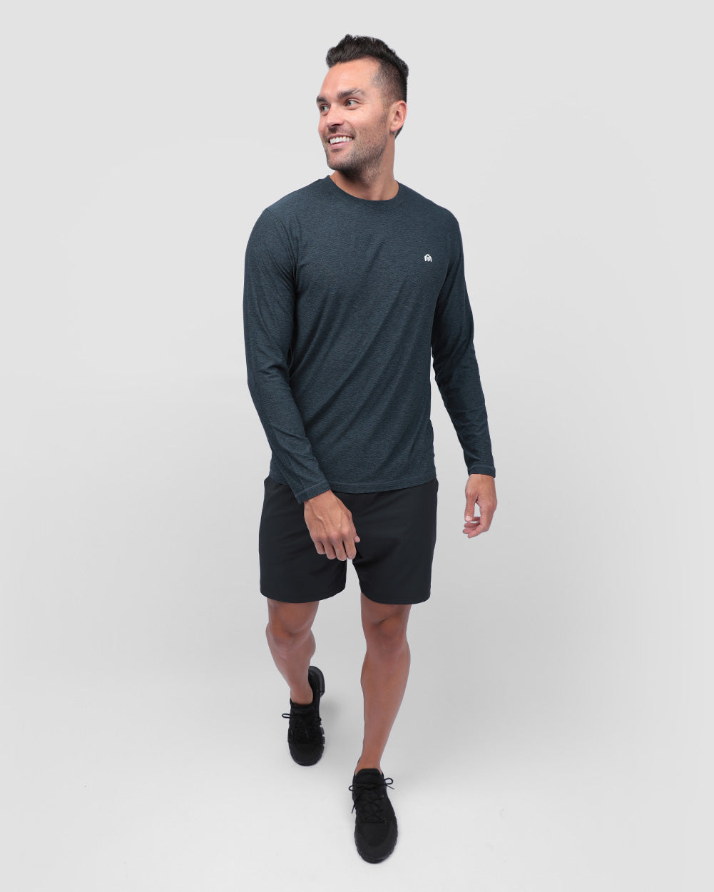 Long Sleeve Active Tee - Branded-Navy-Full--Zach---L