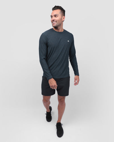 Long Sleeve Active Tee - Branded-Navy-Full--Zach---L