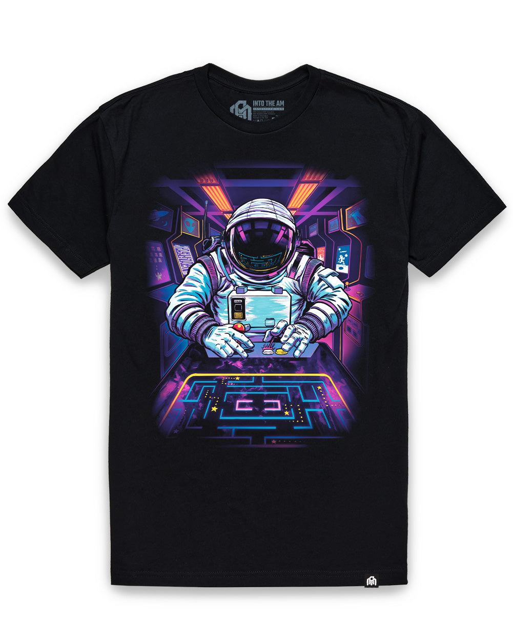 Arcade Odyssey Tee-Black-Regular-Mock--Model---L