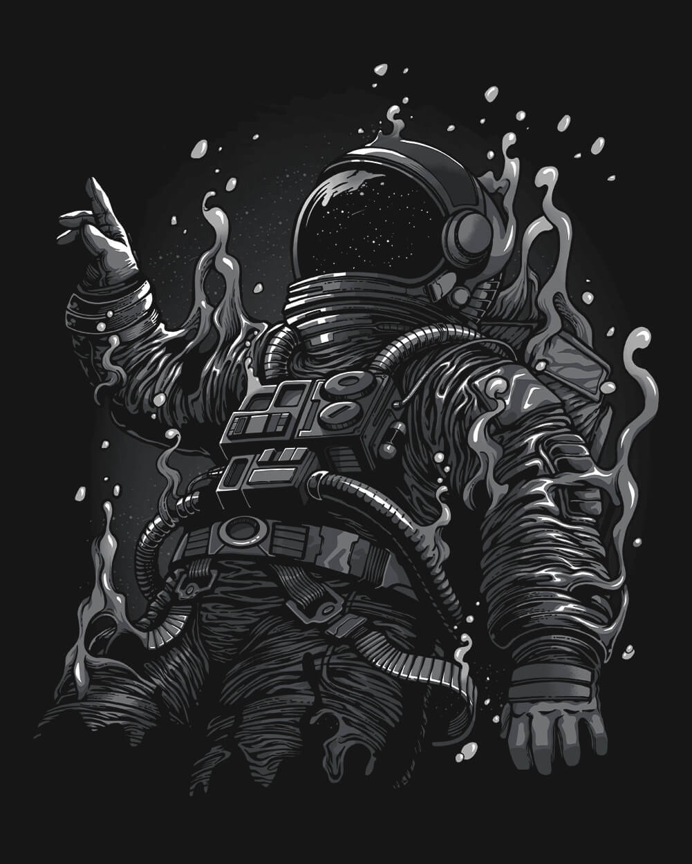 Astral Dissolve Glow-in-the-Dark Tee-Black-Regular-Swatch--Model---L