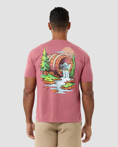 Barrel Falls Tee-Heather Mauve-Regular-Back--Model---L