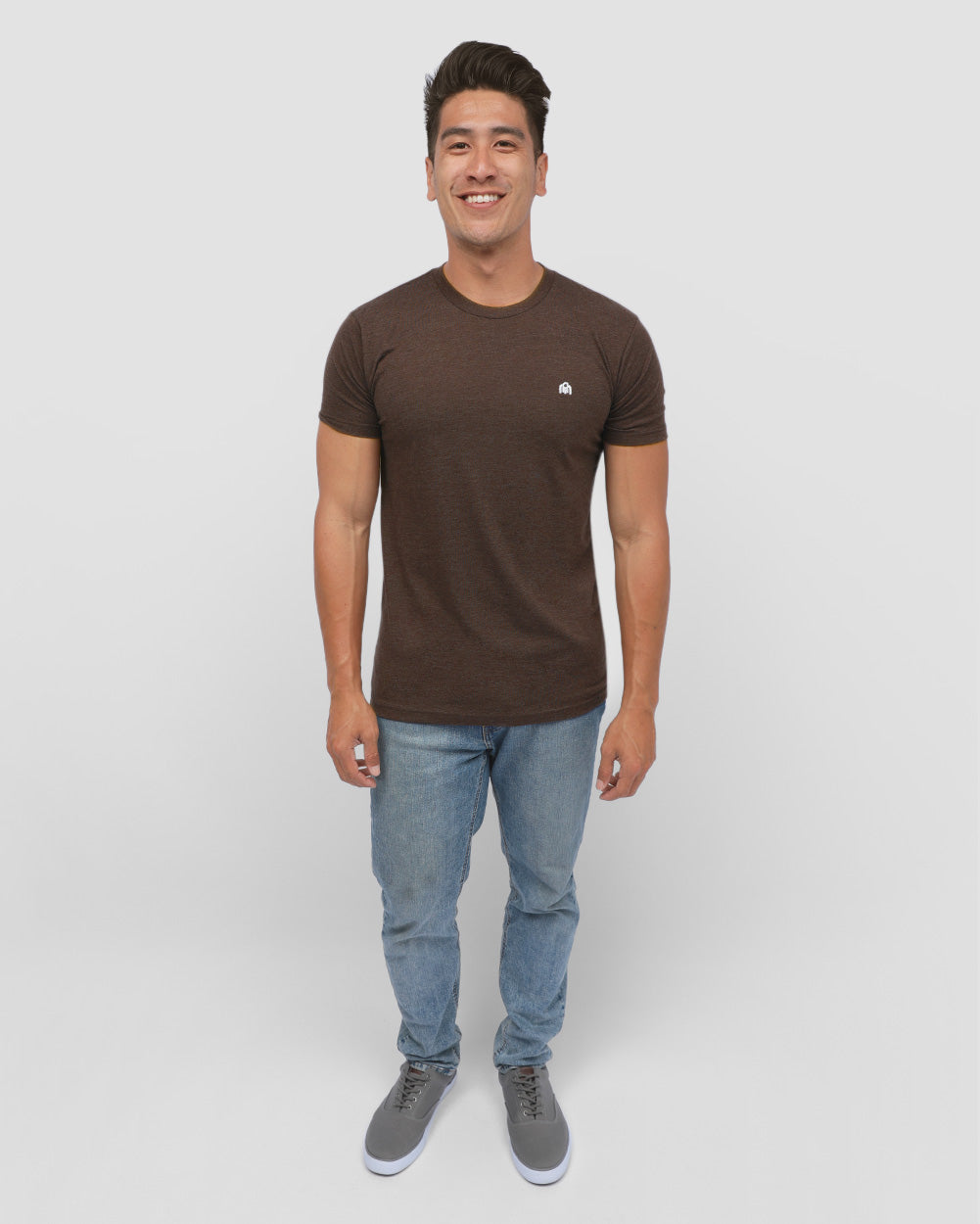 Basic Tee - Branded-Brown-Tall-Regular-Full--Model---L