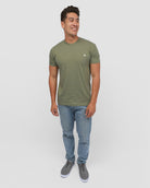 Basic Tee - Branded-Light Olive-Regular-Full--Model---L