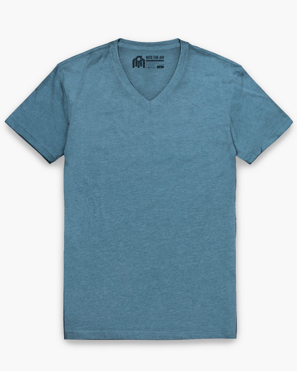 V-Neck Tee - Non-Branded-Indigo-Regular-Mock--Model---L