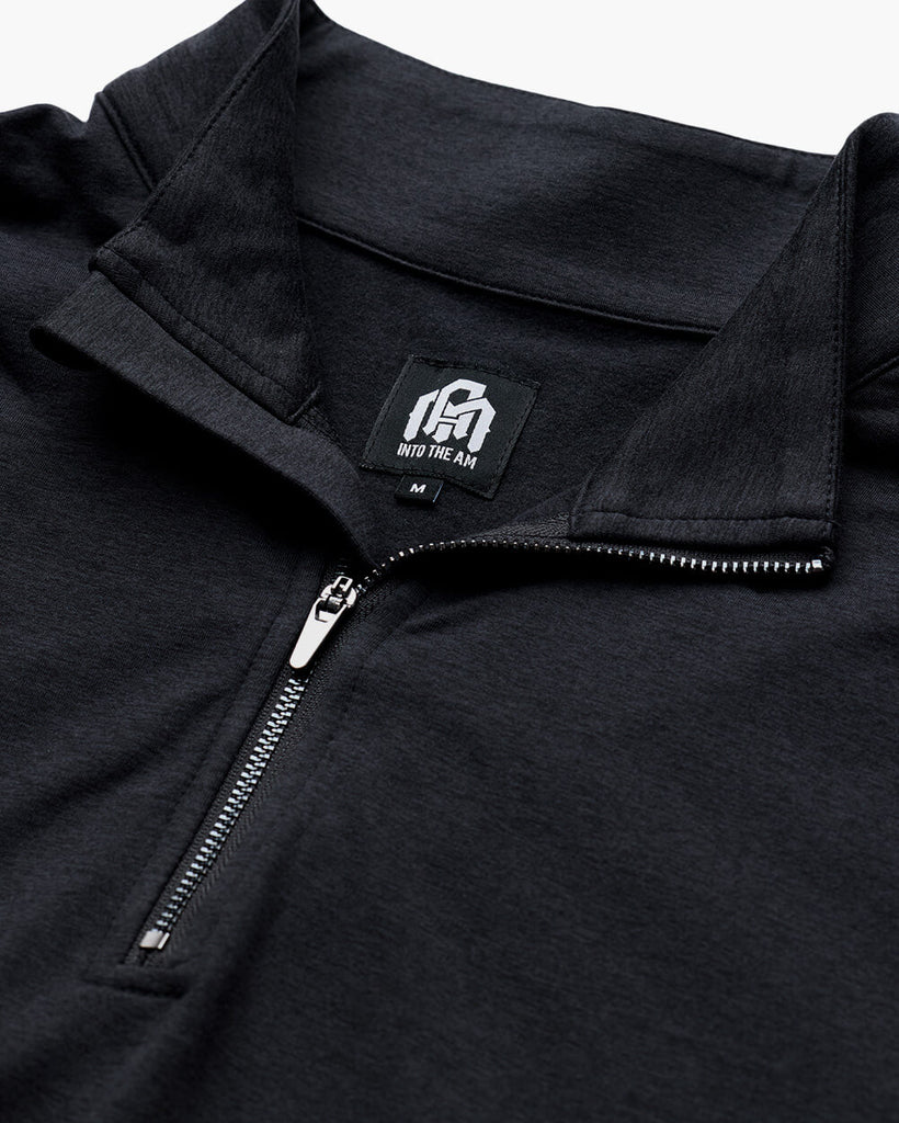 Endeavor Quarter Zip Tee - Non-Branded-Charcoal-Regular-Detail2--Zac---L